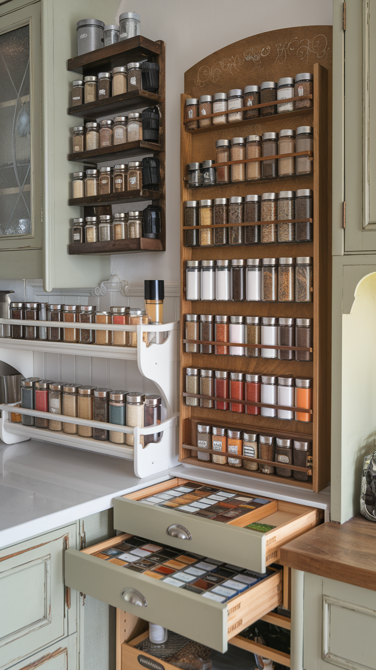 See Good Housekeeping Kitchen Spice Organisation Ideas.