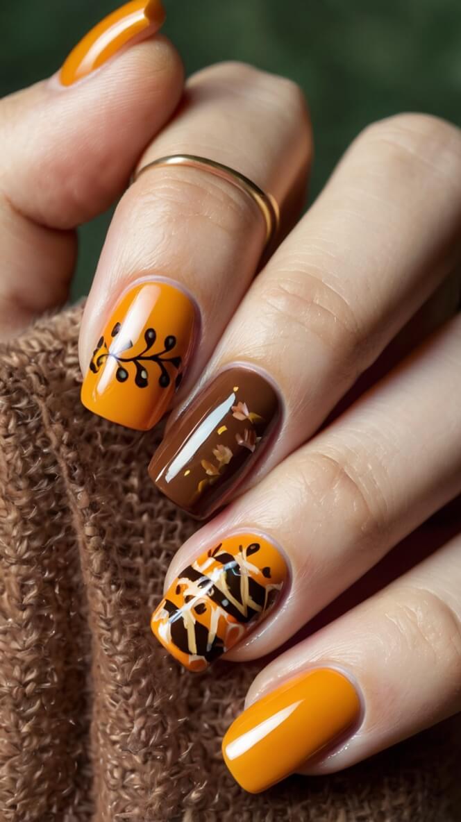 30 Really Cute Thanksgiving Nail Ideas You Should Try Right Now!