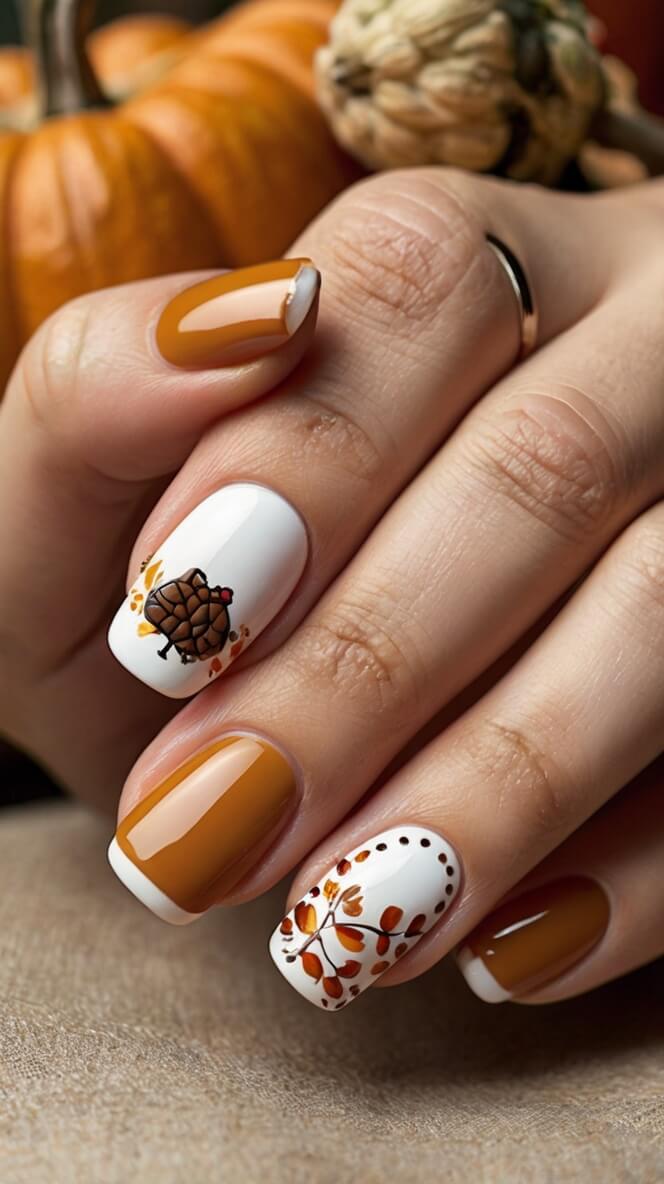 30 Really Cute Thanksgiving Nail Ideas You Should Try Right Now!