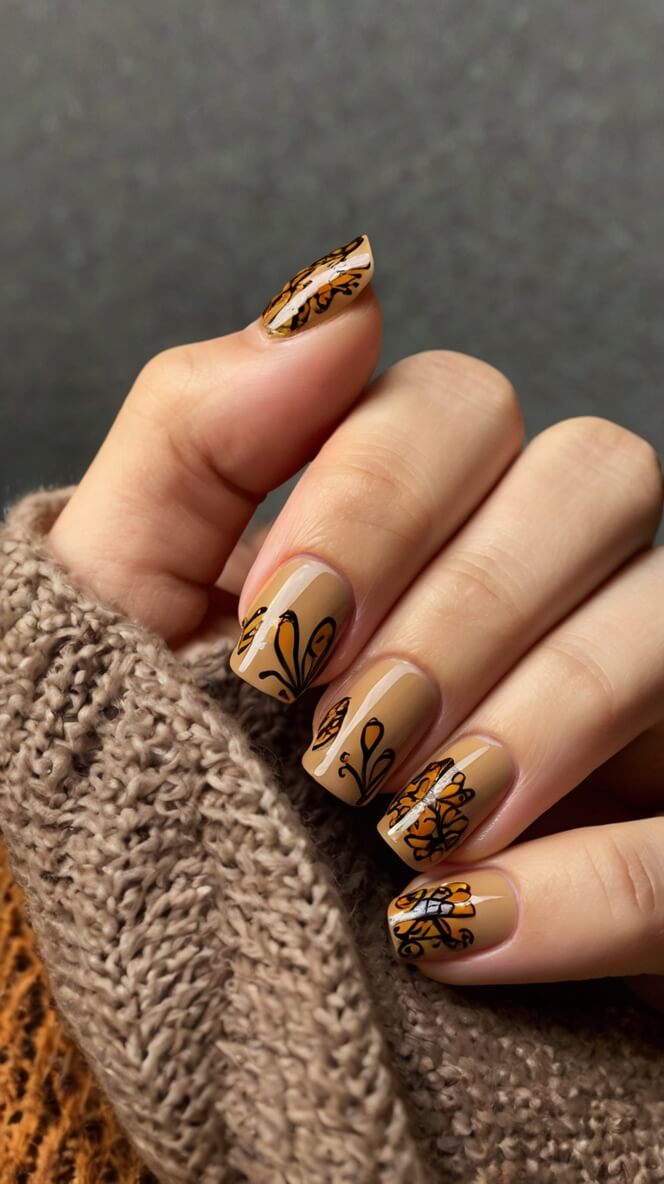 30 Really Cute Thanksgiving Nail Ideas You Should Try Right Now!