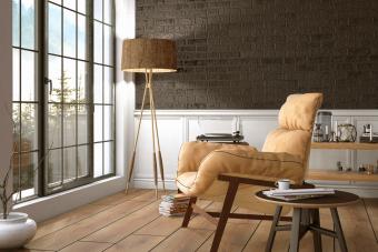 reading nook with floor lamp