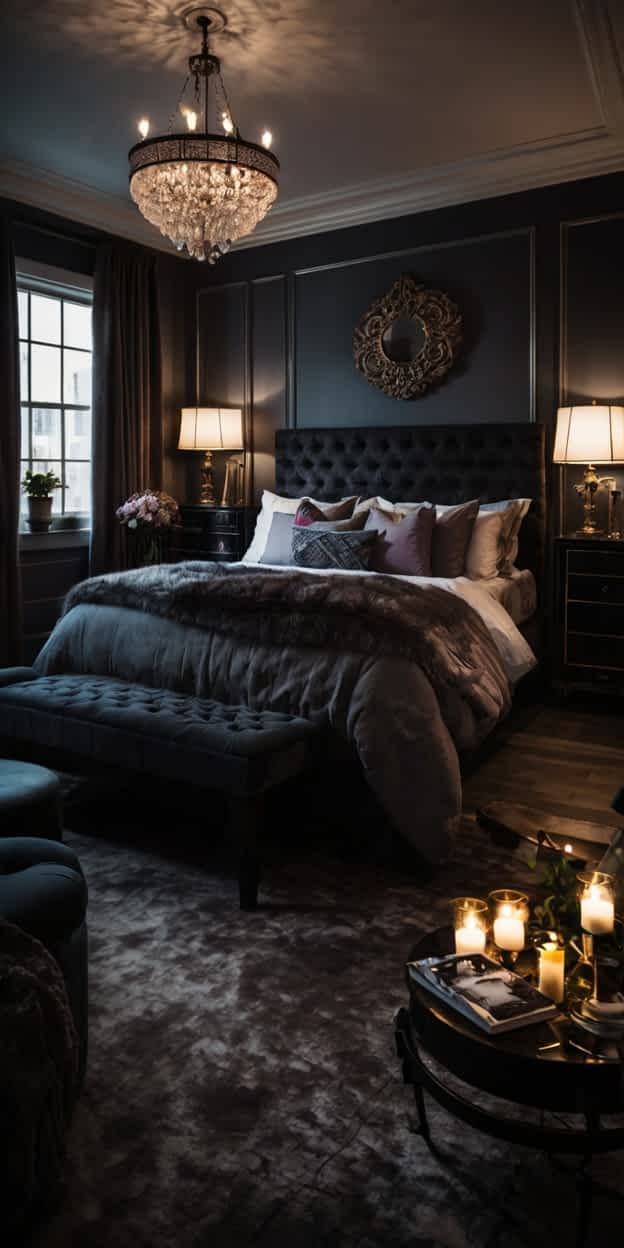 25+ Romantic Dark & Cozy Bedroom Ideas