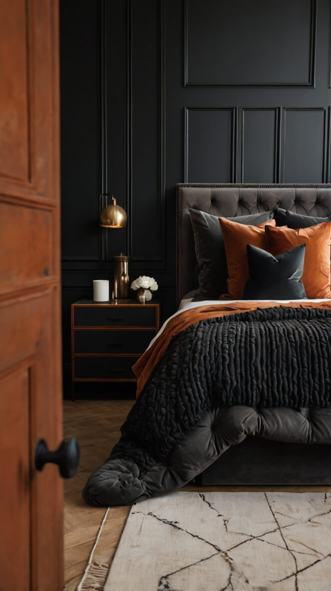 40 Stylish Black & Rust Bedroom Ideas