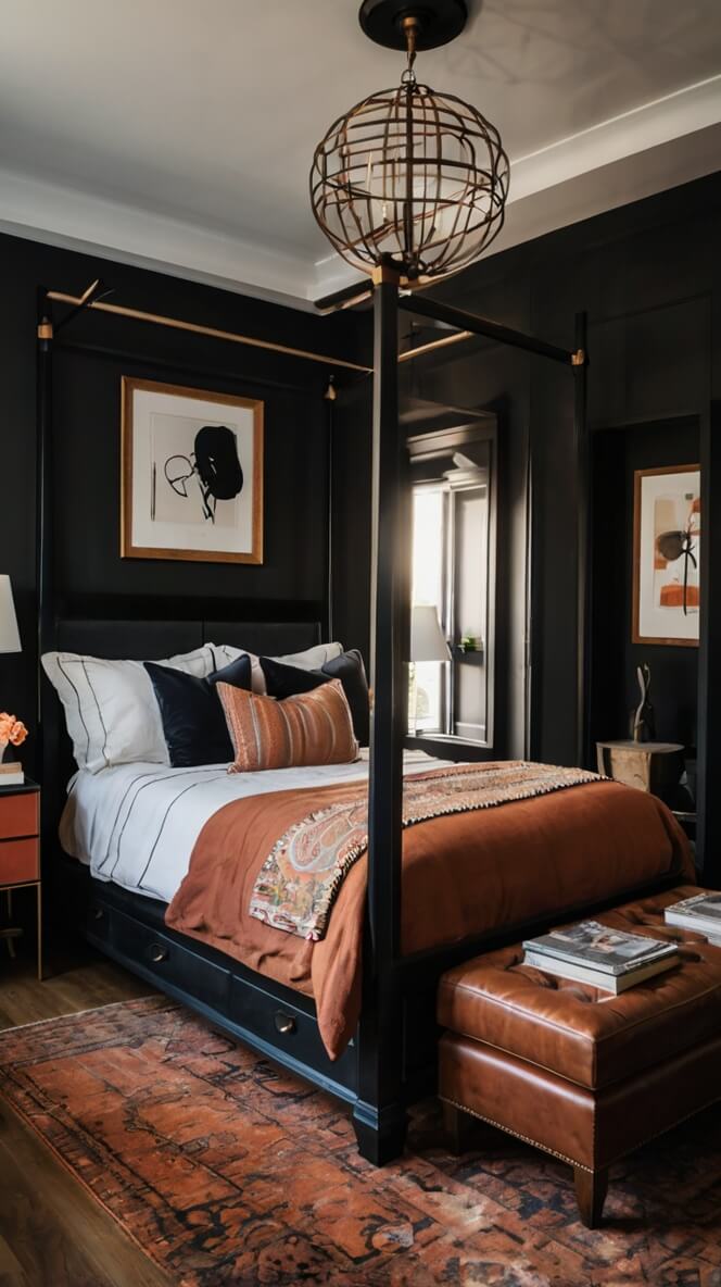 40 Stylish Black & Rust Bedroom Ideas