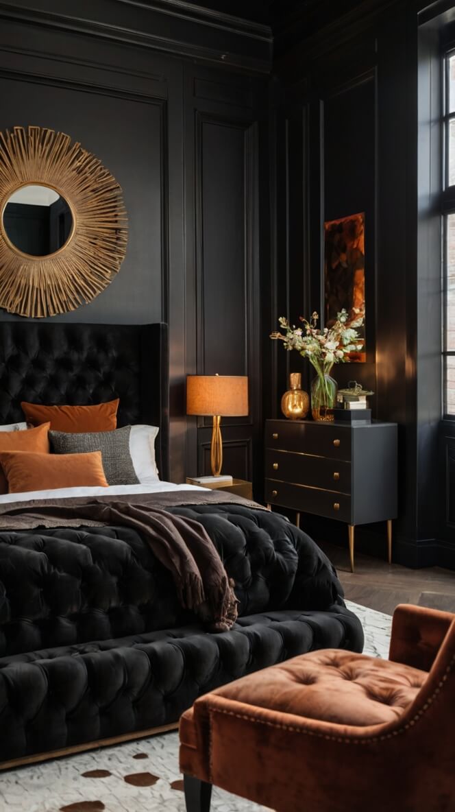 40 Stylish Black & Rust Bedroom Ideas