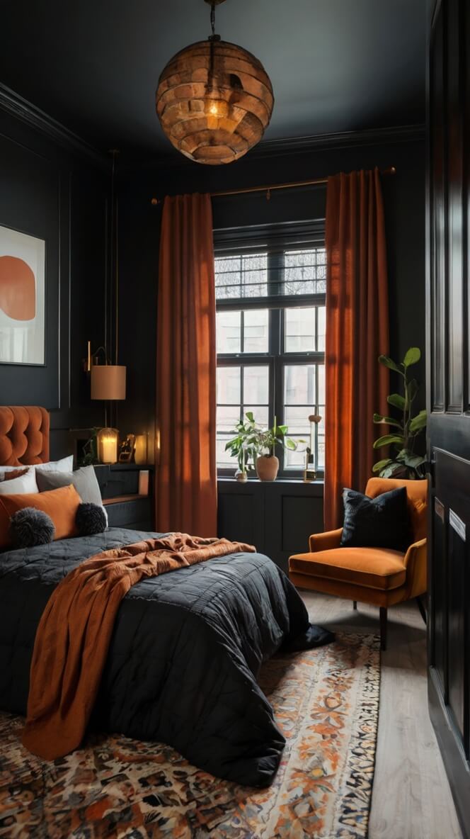 40 Stylish Black & Rust Bedroom Ideas