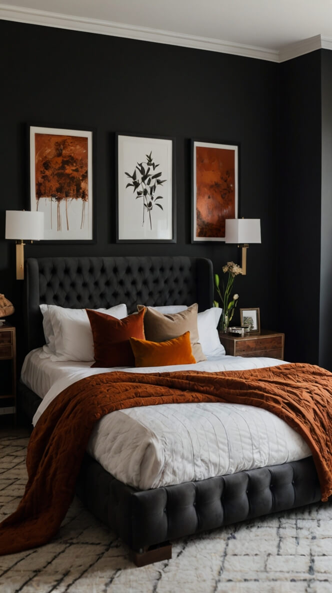 40 Stylish Black & Rust Bedroom Ideas