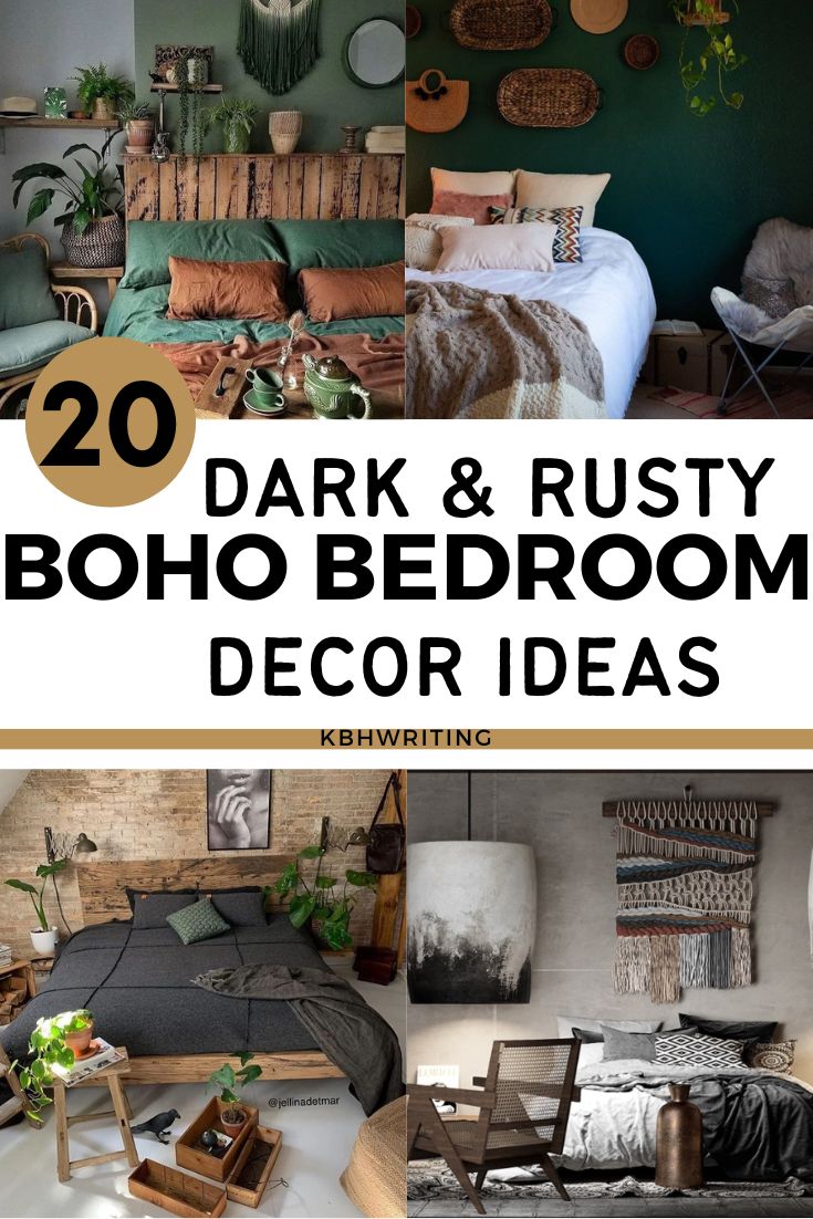 Dark & Rusty Boho Bedroom Decor Ideas
