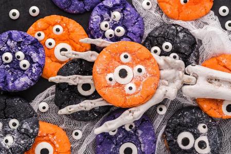 Halloween Monster Eye Crinkle Cookies, Halloween Cookies