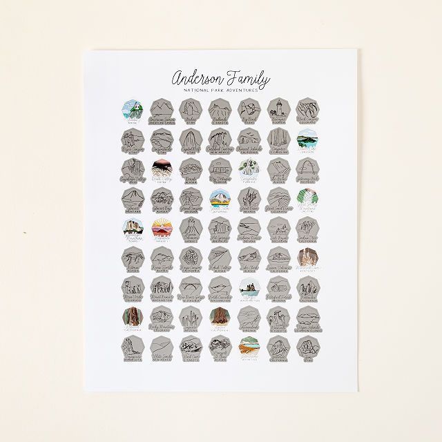 Personalized National Parks Scratch-Off Poster