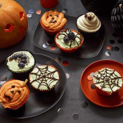 Pumpkin and ginger Halloween cupcakes