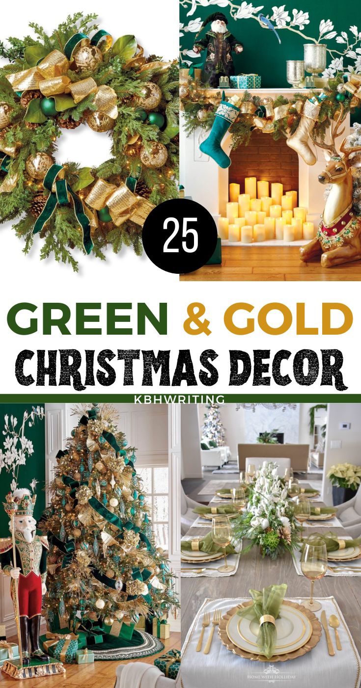 Cute Green & Gold Christmas Decor Ideas