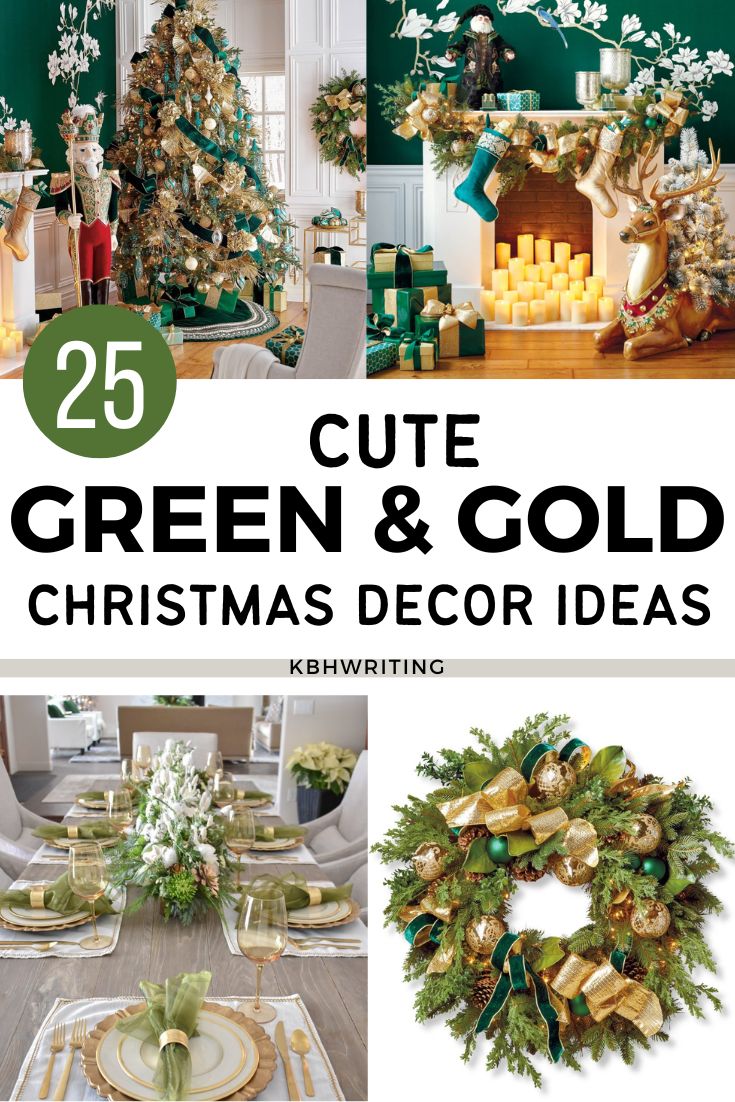 Cute Green & Gold Christmas Decor Ideas