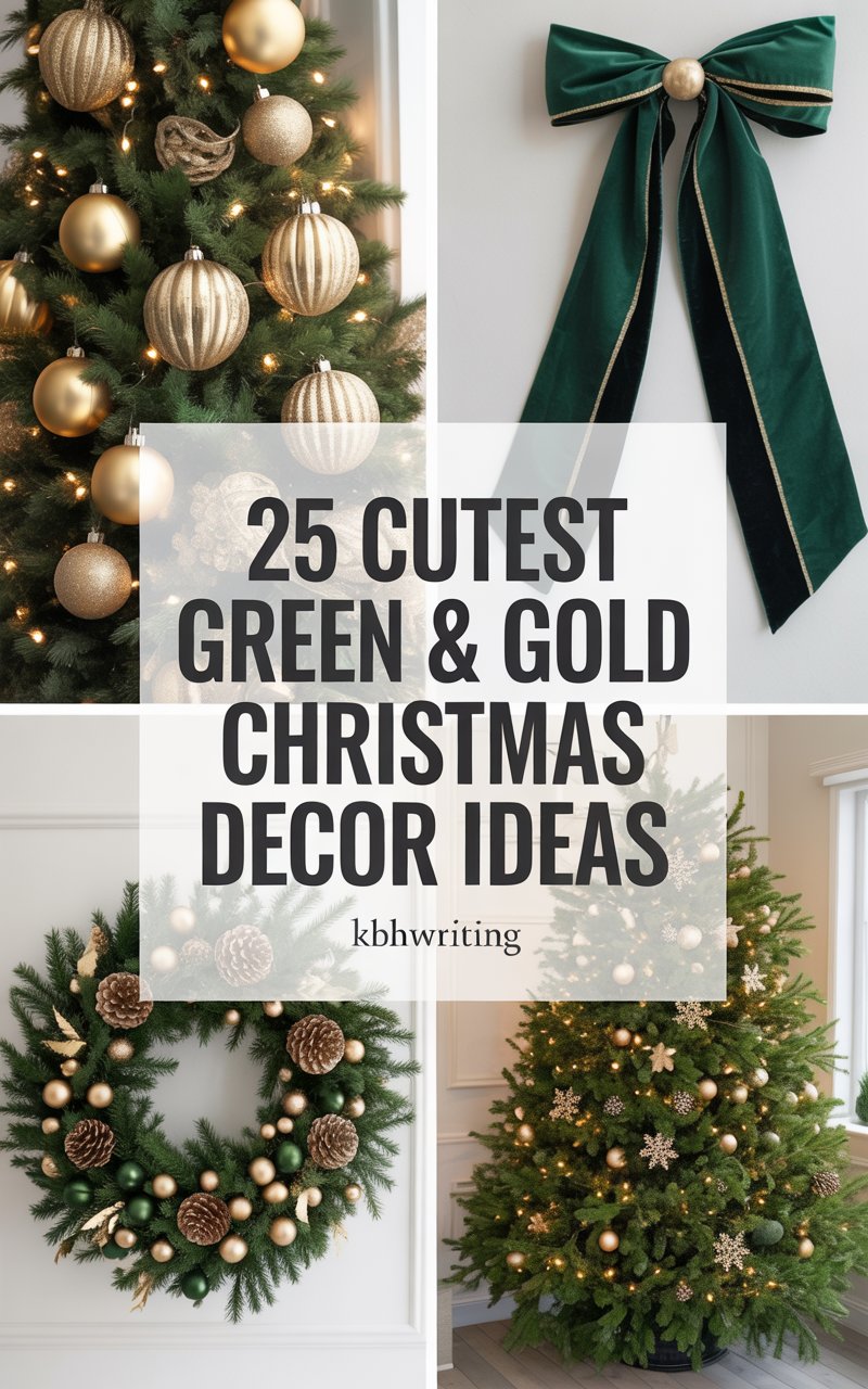 25 Cute Green & Gold Christmas Decor Ideas