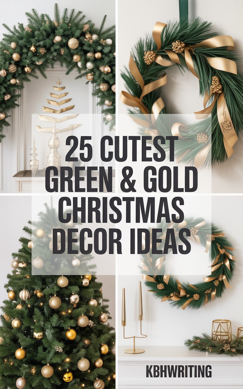 25 Cute Green & Gold Christmas Decor Ideas