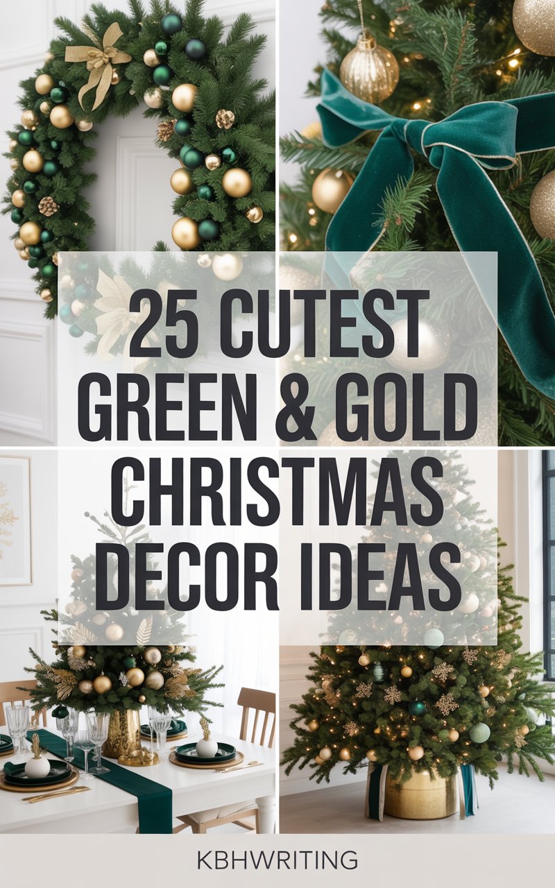 25 Cute Green & Gold Christmas Decor Ideas