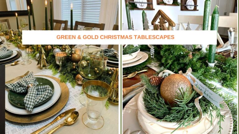 Green & Gold Christmas Tablescapes