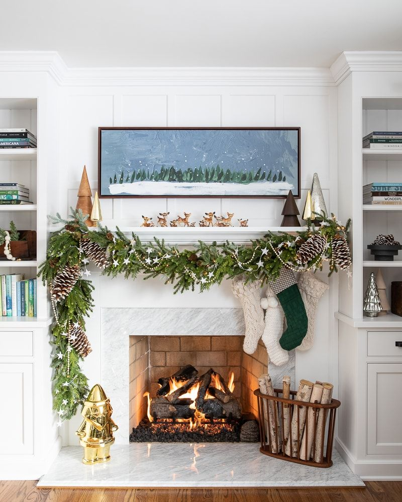 Winter Fireplace Decor Ideas