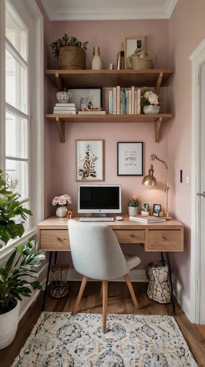 40 Feminine Small Home Office Ideas For Women