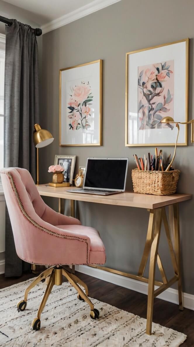 40 Feminine Small Home Office Ideas For Women