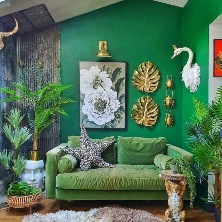 20 Natural Green Boho Living Room Ideas