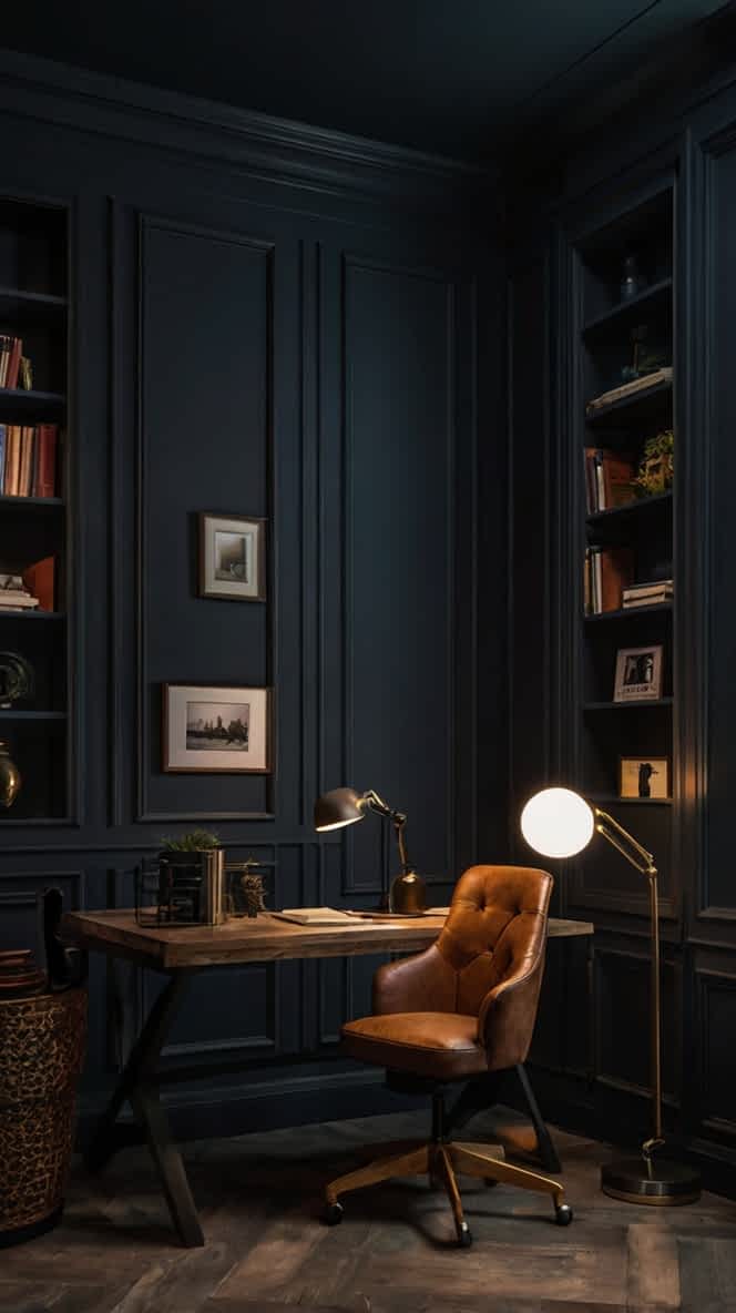 20 Dark & Moody Office Design That Looks Calming