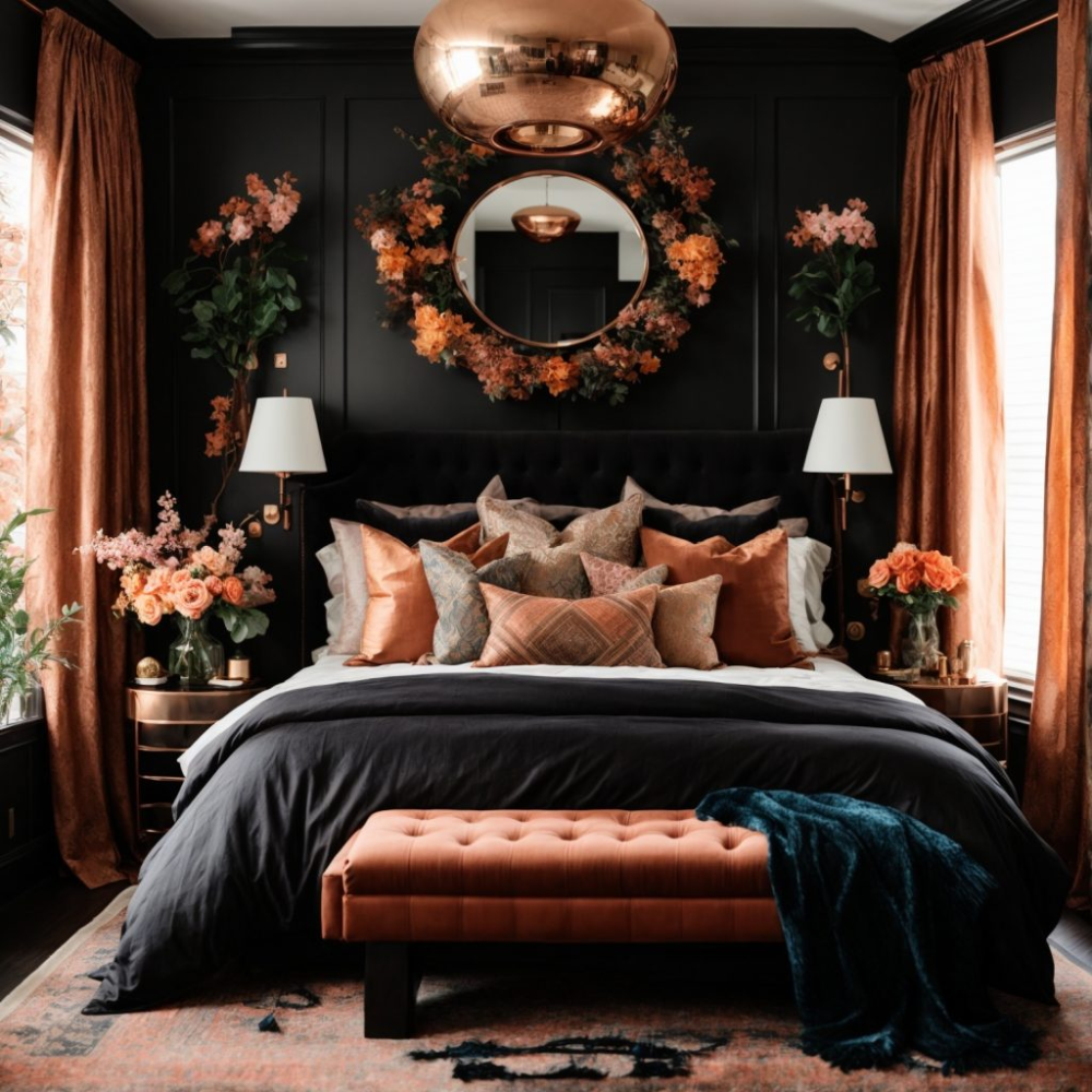 7 Inspiring Black and Copper Bedroom Ideas