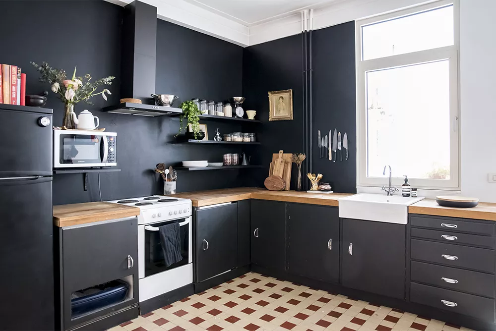Charcoal Black Kitchen Paint Color
