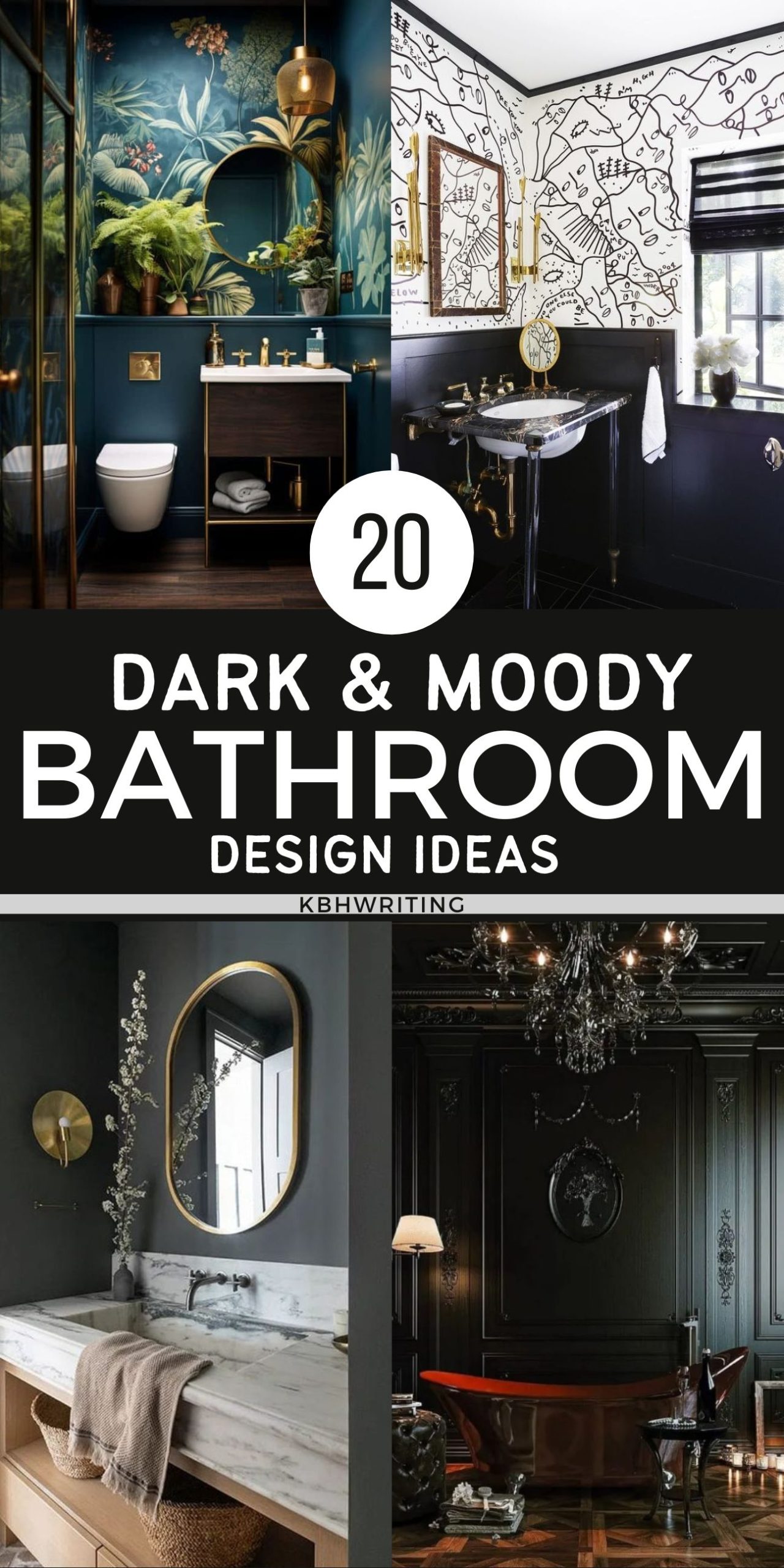 20 Vintage Dark & Moody Bathroom Inspirations