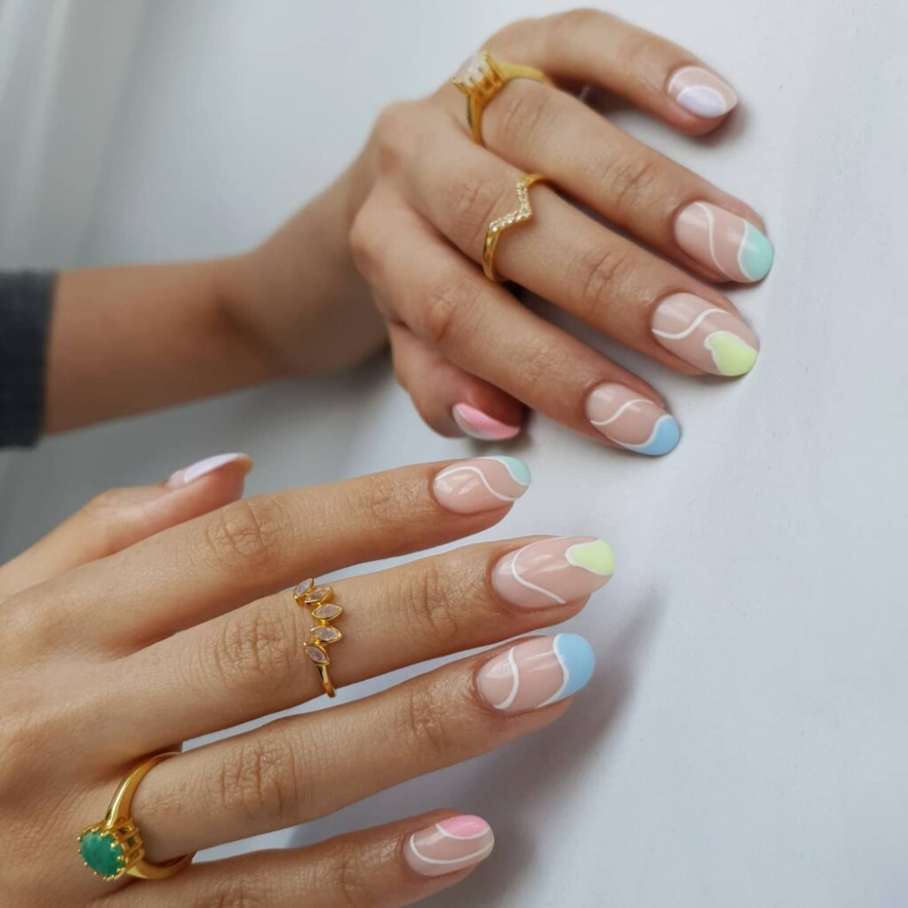 25 Multi-Colored Pastel Nail Design Ideas