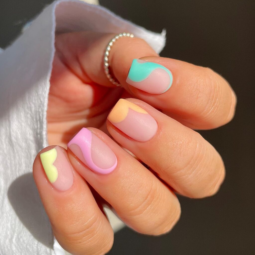 25 Multi-Colored Pastel Nail Design Ideas