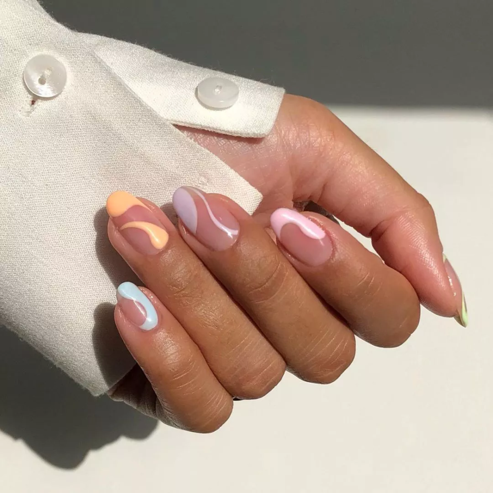 25 Multi-Colored Pastel Nail Design Ideas