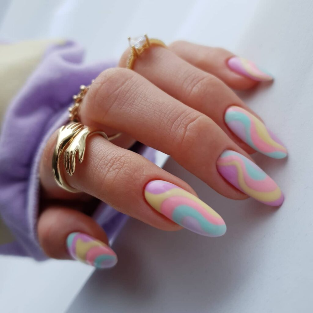 25 Multi-Colored Pastel Nail Design Ideas