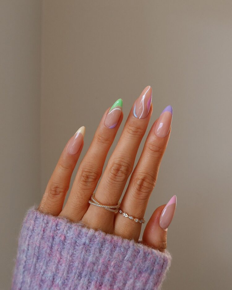 25 Multi-Colored Pastel Nail Design Ideas