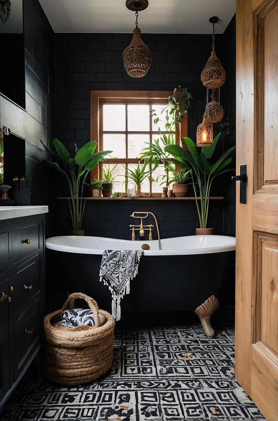 50 Totally Chic-lit Boho Bathroom Ideas