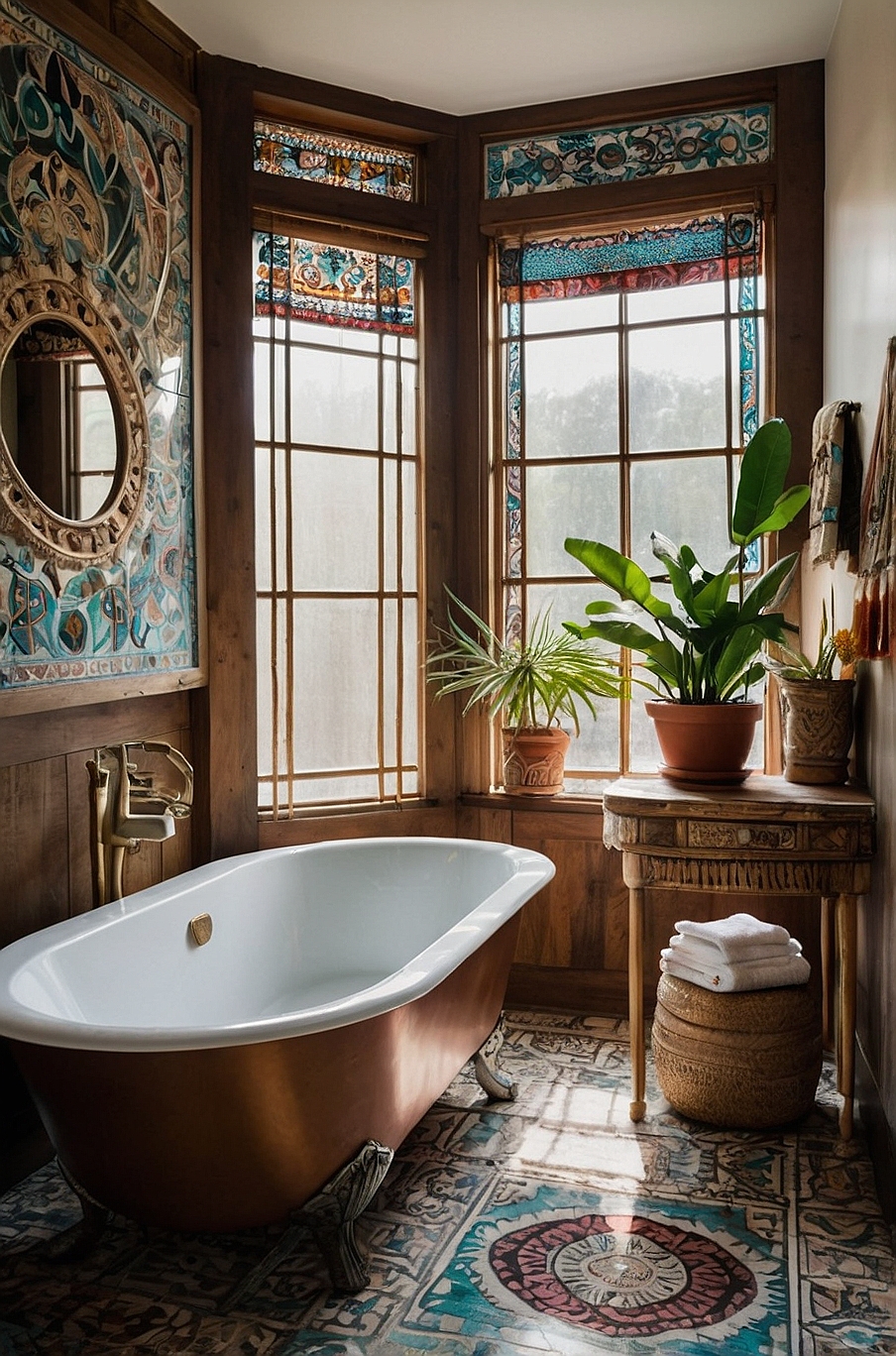 50 Totally Chic-lit Boho Bathroom Ideas