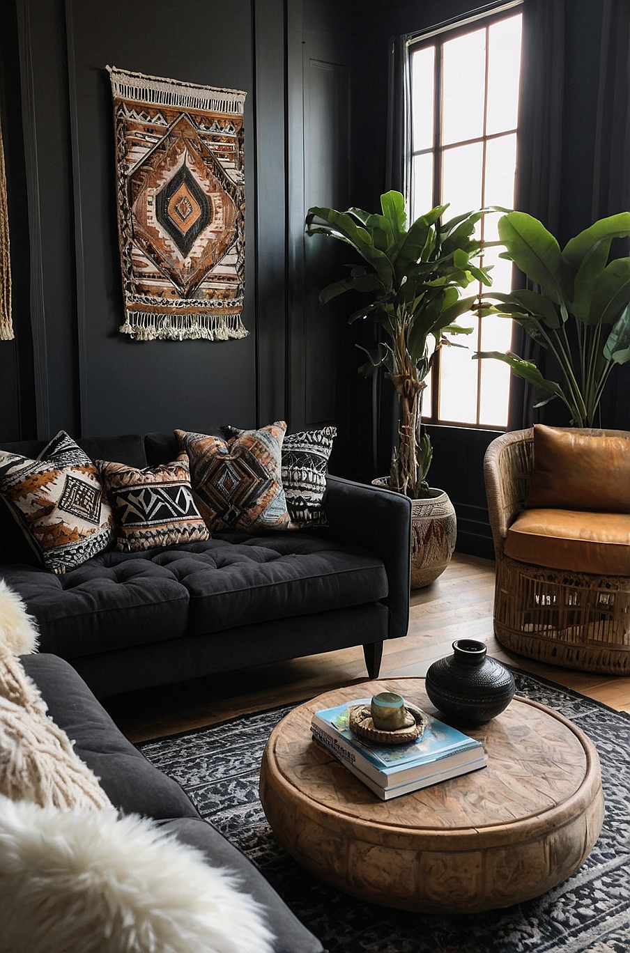 40 Black Bohemian Living Room Ideas