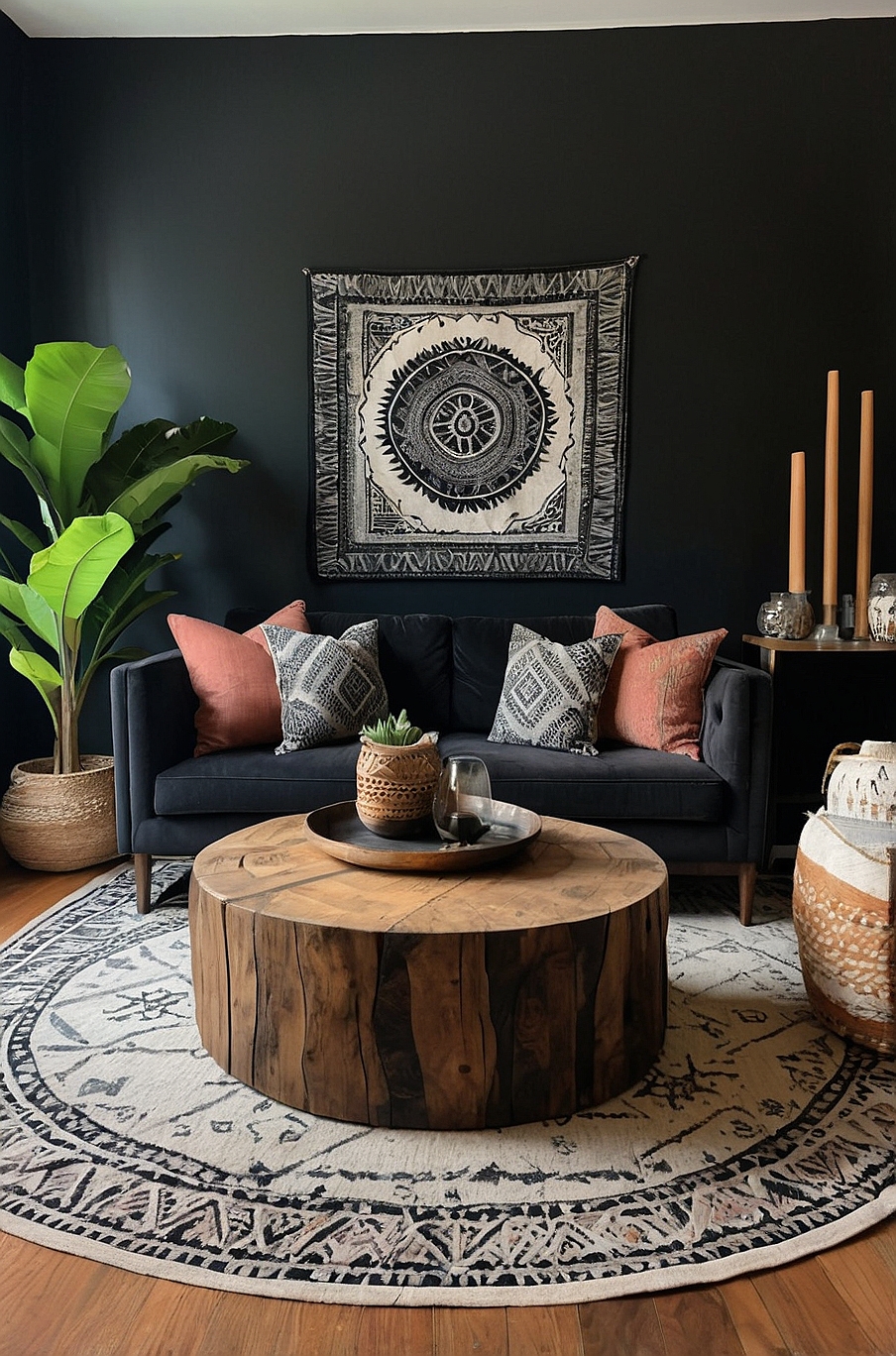 40 Black Bohemian Living Room Ideas