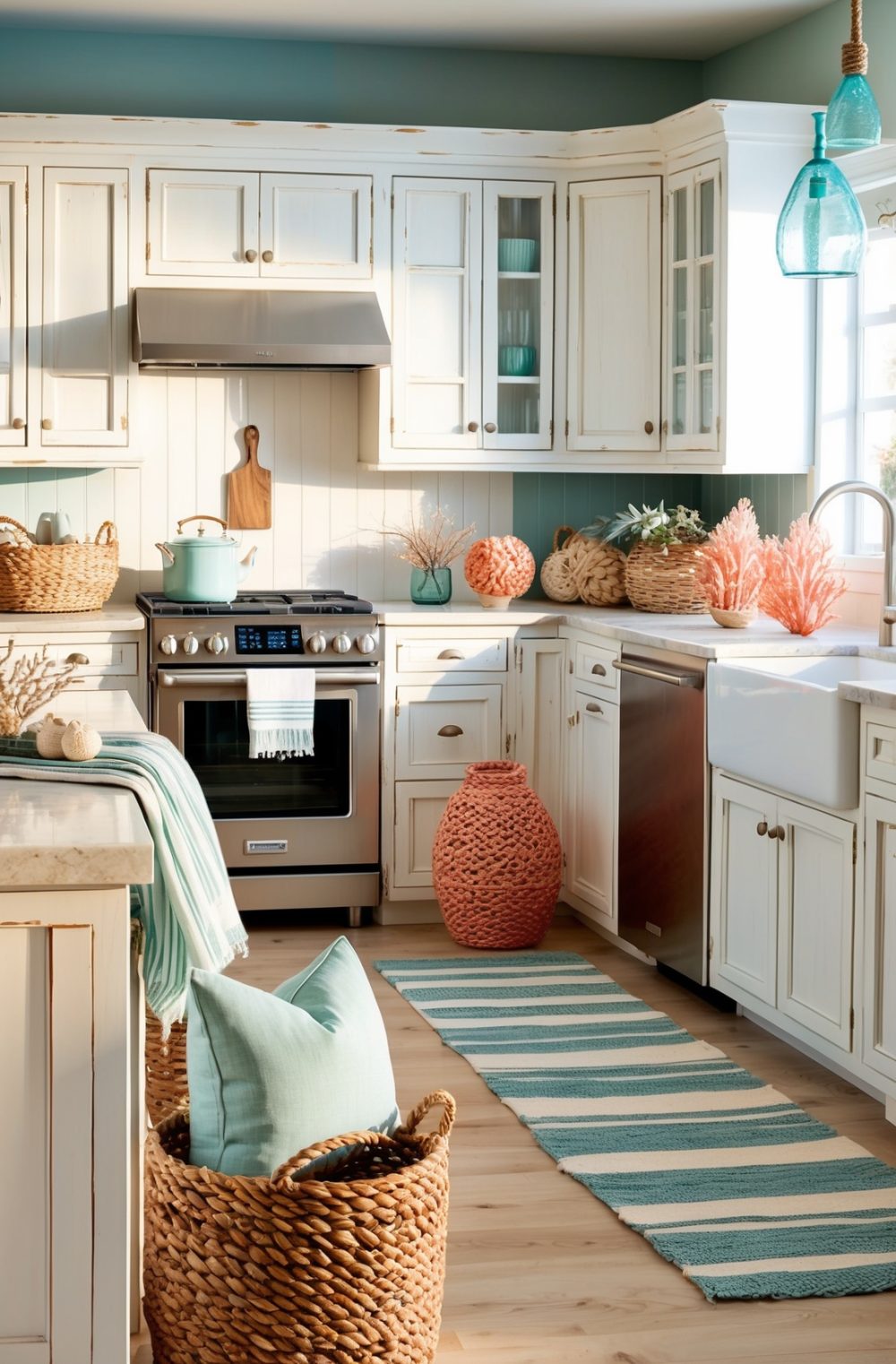 45 Refreshing Coastal Kitchen Decor Ideas