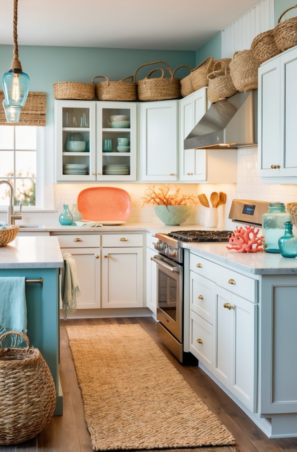 45 Refreshing Coastal Kitchen Decor Ideas