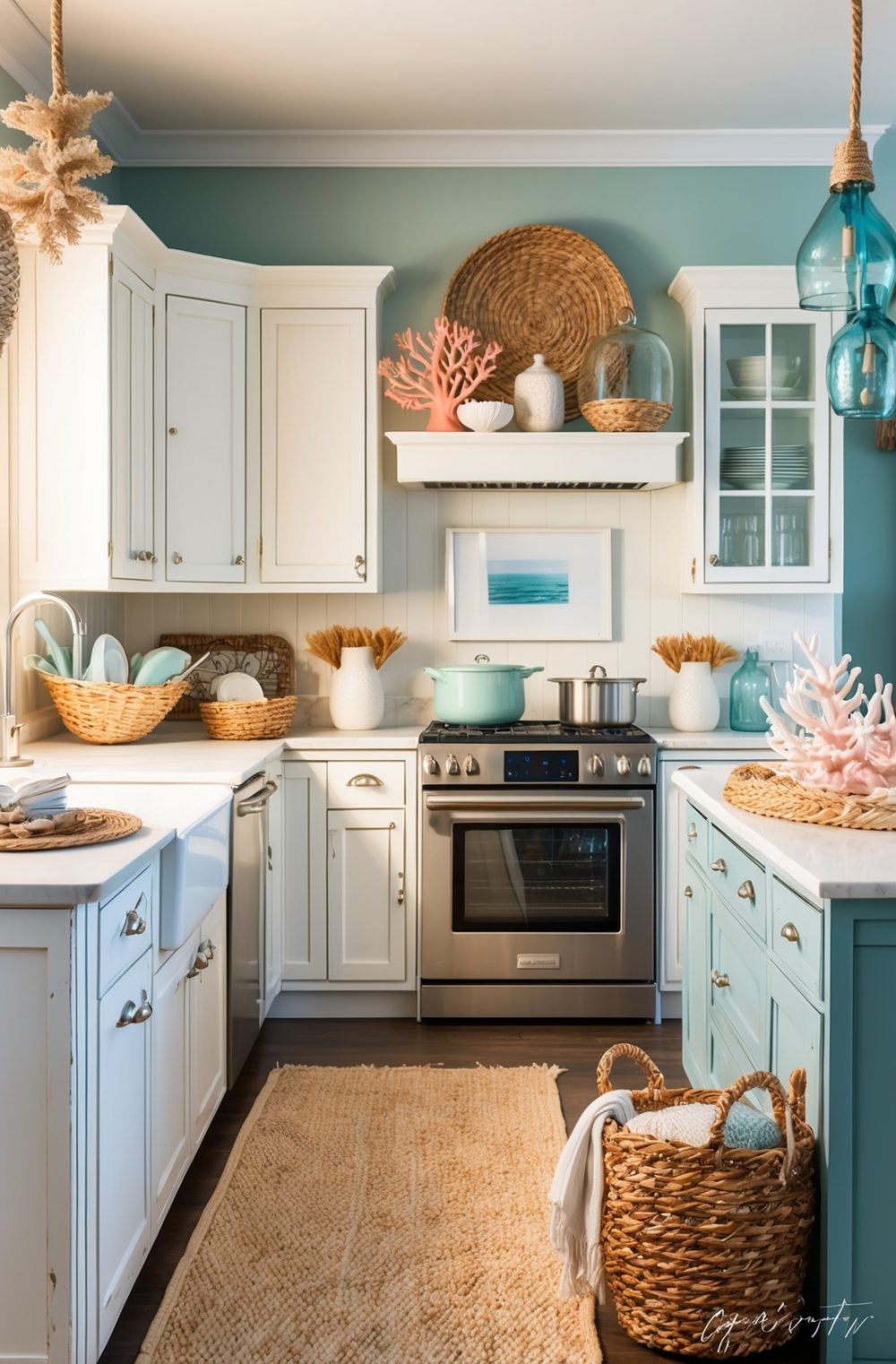 45 Refreshing Coastal Kitchen Decor Ideas