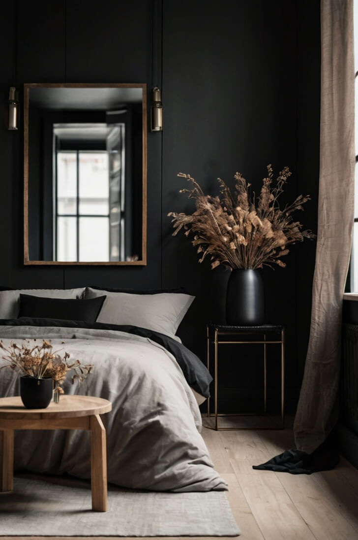 23 Cozy Black Bedroom Inspiration That Feels...too Good!