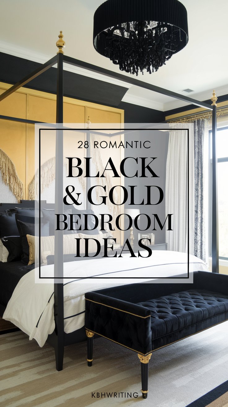 25 Romantic Black & Gold Bedroom Ideas