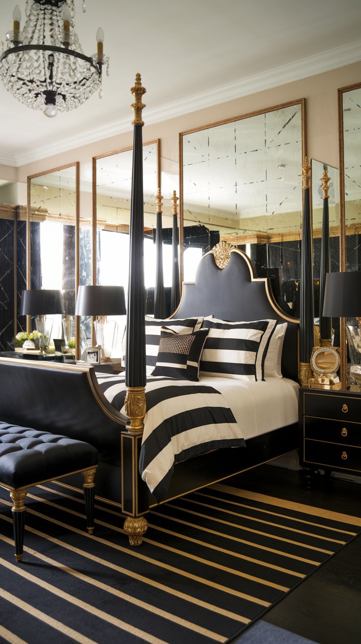 25 Romantic Black & Gold Bedroom Ideas