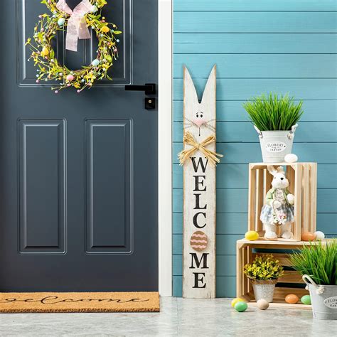 Amazon.com : Anglechic Easter Porch Decor with LED Light 47 x 7.9 Inch ...
